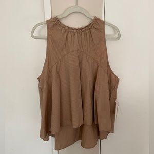 Free People, Tan, Sleeveless cotton top